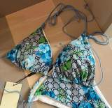 5A Blue Floral Monogram Bikini Set