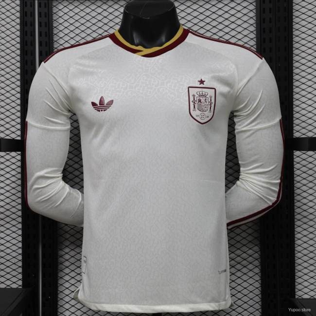 Original Spain 2026 FIFA World Cup National Teams Player Version Away Long Sleeve Jersey