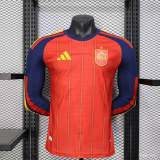 Original Spain 2026 FIFA World Cup National Teams Player Version Home Long Sleeve Jersey