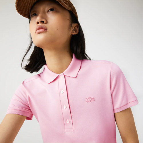 5A women's Adult casual Embroidery Short Sleeve polo skirt Light Pink 72238