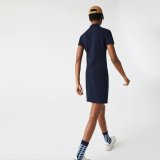 5A women's Adult casual Embroidery Short Sleeve polo skirt royal blue 72238