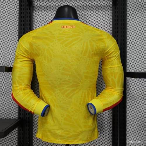 Original Colombia 2026 FIFA World Cup National Teams Player Version Home Long Sleeve Jersey