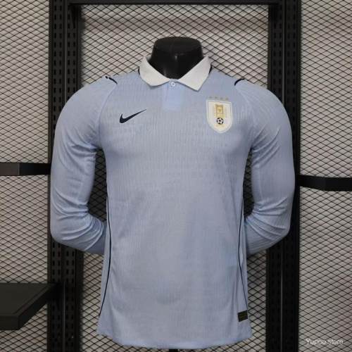Original Uruguay 2026 FIFA World Cup National Teams Player Version Home Long Sleeve Jersey