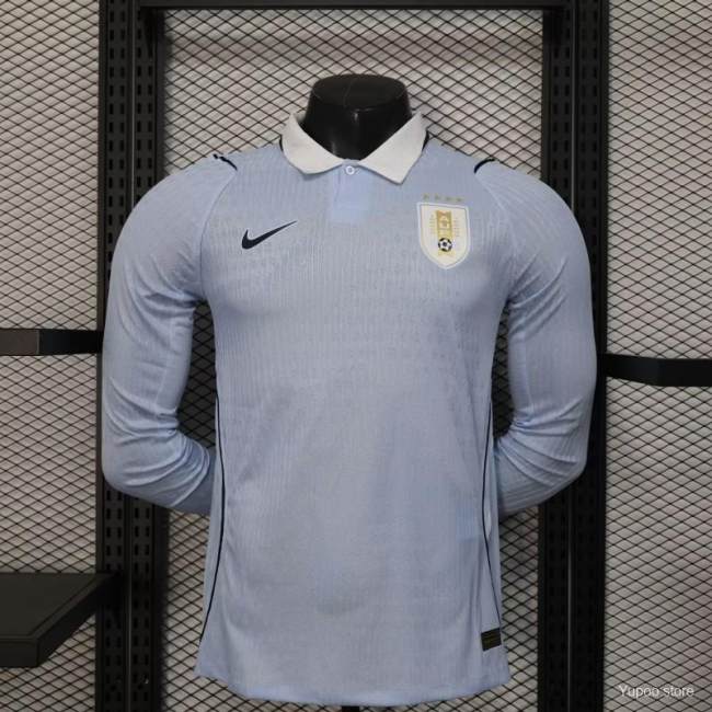 Original Uruguay 2026 FIFA World Cup National Teams Player Version Home Long Sleeve Jersey