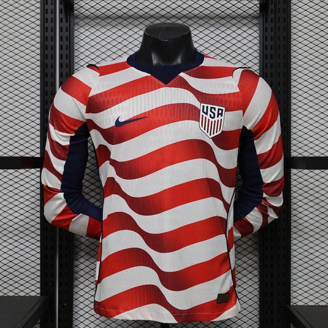 Original USA 2026 FIFA World Cup National Teams Player Version Home Long Sleeve Jersey