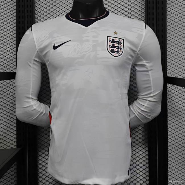 Original England 2026 FIFA World Cup National Teams Player Version Home Long Sleeve Jersey