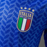 Original Italy 2026 FIFA World Cup National Teams Player Version Home Long Sleeve Jersey