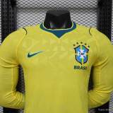 Original Brazil 2026 FIFA World Cup National Teams Player Version Home Long Sleeve Jersey