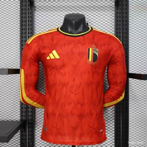 Original Belgium 2026 FIFA World Cup National Teams Player Version Home Long Sleeve Jersey