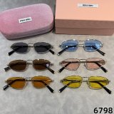 5A Women Oval Metal Sunglasses 6798
