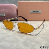 5A Women Oval Metal Sunglasses 6798