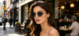 5A Women Oval Metal Sunglasses 6798