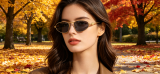 5A Women Oval Metal Sunglasses 6798