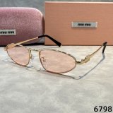 5A Women Oval Metal Sunglasses 6798