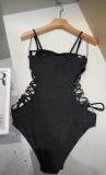 5A Women's Black One-Piece Swimsuit
