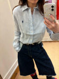 5A Women Classic Fit Striped Linen Shirt 2277