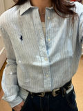 5A Women Classic Fit Striped Linen Shirt 2277