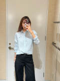 5A Women Classic Fit Striped Linen Shirt 2277
