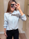 5A Women Classic Fit Striped Linen Shirt 2277
