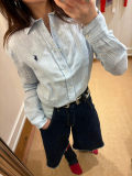 5A Women Classic Fit Striped Linen Shirt 2277