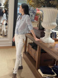 5A Women Classic Fit Striped Linen Shirt 2277