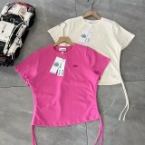 5A Women's Drawstring Side Tie Short Sleeve T-Shirt