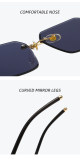 5A Rimless Square Sunglasses 040