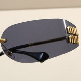 5A Aube Women's Rimless Shield Sunglasses