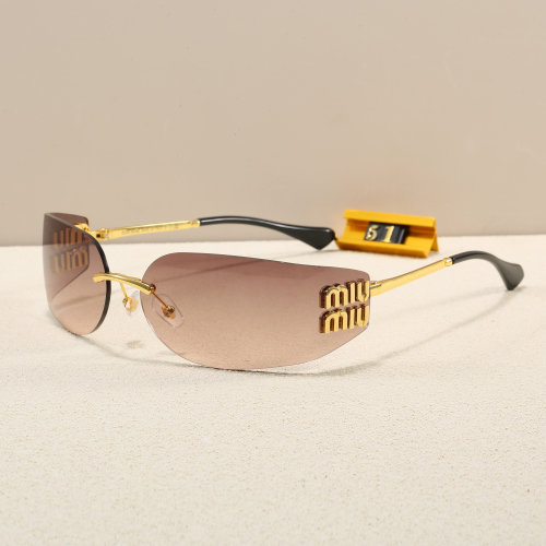 5A Aube Women's Rimless Shield Sunglasses