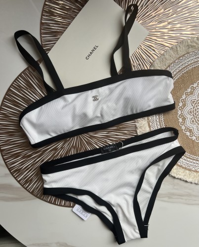 Adult Women's Split Swimsuit Bikini White CH35