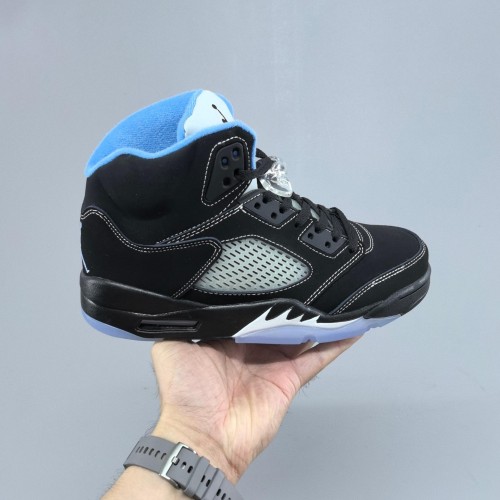 Mirror Air Jordan 5 Retro Black University Blue Basketball Shoes