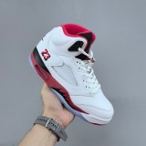 Mirror Air Jordan 5 Retro Fire Red Black Tongue Basketball Shoes
