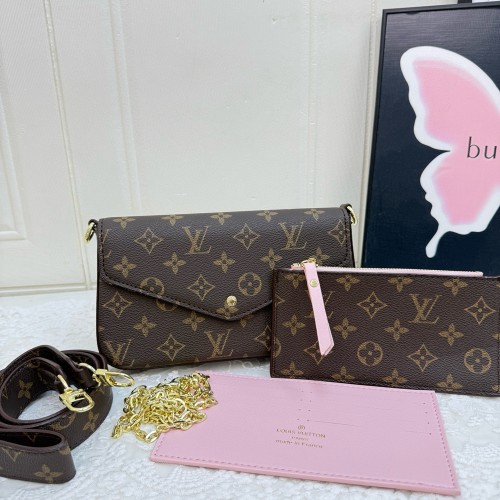 5A Pochette Félicie Monogram Canvas 3-in-1 Chain Bag Crossbody Clutch