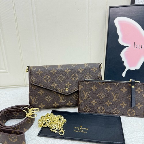 5A Pochette Félicie Monogram Canvas 3-in-1 Chain Bag Crossbody Clutch