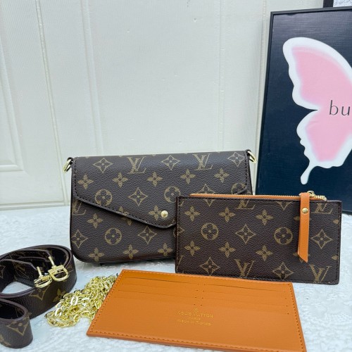 5A Pochette Félicie Monogram Canvas 3-in-1 Chain Bag Crossbody Clutch