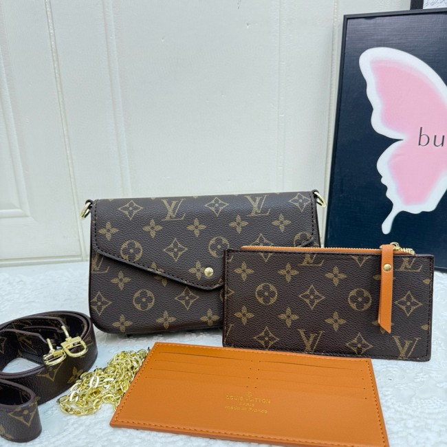5A Pochette Félicie Monogram Canvas 3-in-1 Chain Bag Crossbody Clutch