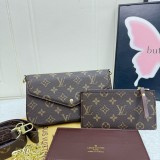 5A Pochette Félicie Monogram Canvas 3-in-1 Chain Bag Crossbody Clutch