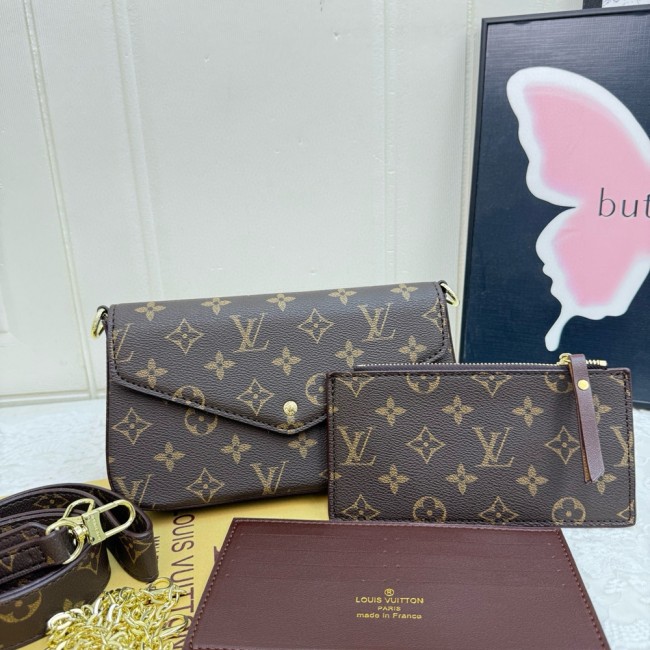 5A Pochette Félicie Monogram Canvas 3-in-1 Chain Bag Crossbody Clutch