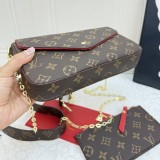 5A Pochette Félicie Monogram Canvas 3-in-1 Chain Bag Crossbody Clutch
