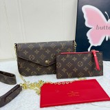 5A Pochette Félicie Monogram Canvas 3-in-1 Chain Bag Crossbody Clutch