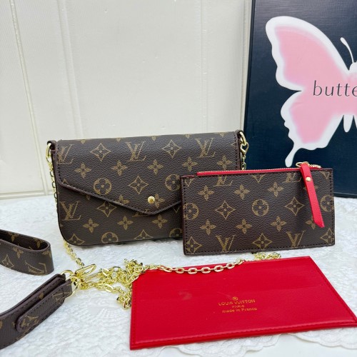 5A Pochette Félicie Monogram Canvas 3-in-1 Chain Bag Crossbody Clutch