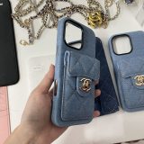 5A Denim iPhone Case with Chain Strap
