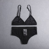 Women's Split Swimsuit Bikini Black GU668