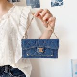 5A Denim Flip iPhone Case with Chain Strap