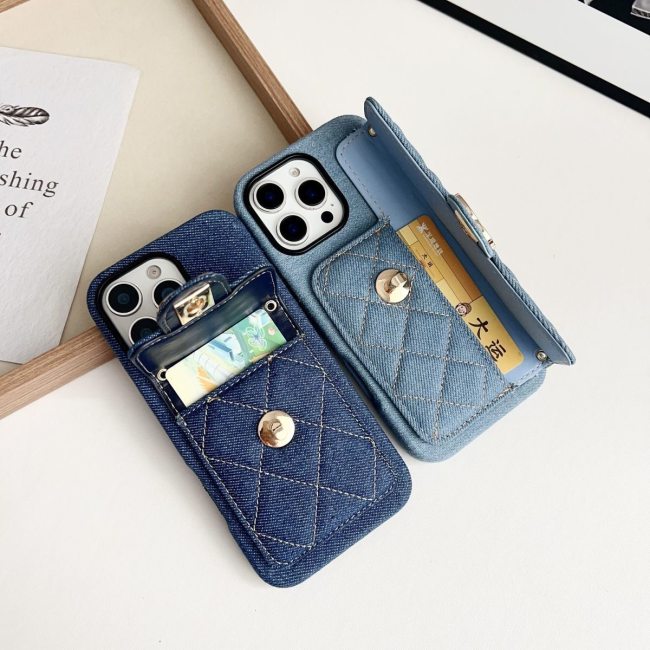 5A Denim iPhone Case with Chain Strap