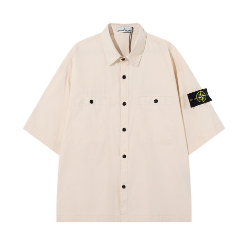 5A Comfort-Fit Short-Sleeve Shirt with Dual Chest Pockets 082