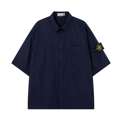 5A Comfort-Fit Short-Sleeve Shirt with Dual Chest Pockets 082