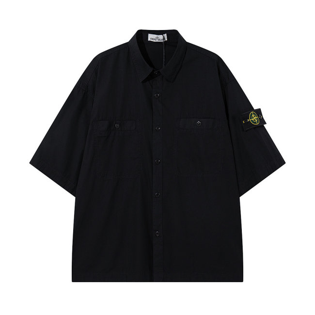 5A Comfort-Fit Short-Sleeve Shirt with Dual Chest Pockets 082