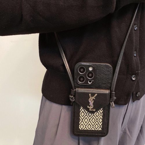 5A Leather iphone Case with Crossbody Strap