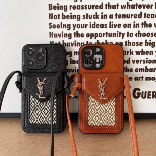 5A Leather iphone Case with Crossbody Strap